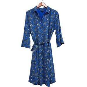 Banana Republic Blue Paisley Wrap Dress Size 10